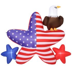 VEVOR 4.82 ft Patriotic Inflatable Decoration, Fourth of July Blow Up Inflatable Independence Day Decoration