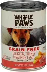 Whole Paws, Chicken, Turkey and Salmon Dog Food, 13.2 Ounce