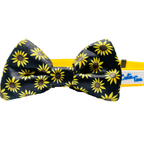 Cutie Ties Dog Bow Tie (Color: Black Sunflower, size: One size)