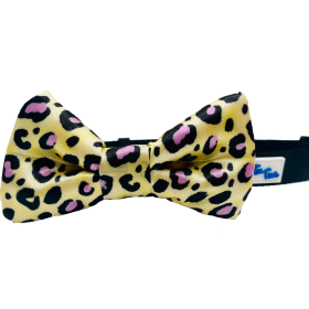 Cutie Ties Dog Bow Tie (Color: Cheetah Yellow, size: One size)