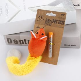 Long Tail Mouse Cat Teaster Toys Funny Pet Toys Cat Toys Mouse Trainning Funny Playing Toys Interactive Pets Products (Color: Orange)