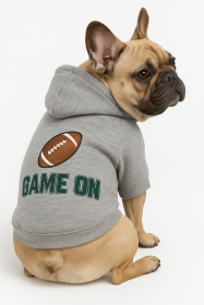 Game On Athletic Dog Hoodie (Color: gyay, size: 2XL)